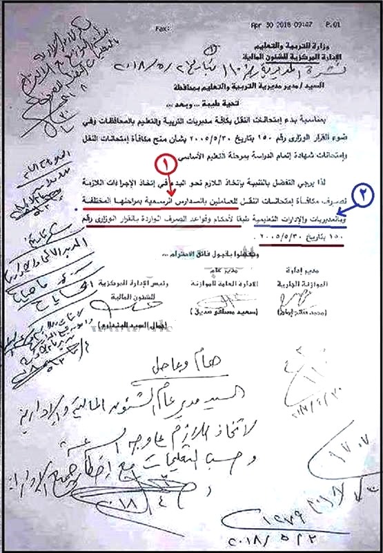  ثورة غضب بين المعلمين بشأن مكافأة الامتحانات 2959