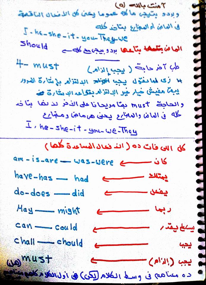 شرح الافعال المساعدة كلها.. لغة انجليزية الصف الثالث الابتدائي 586