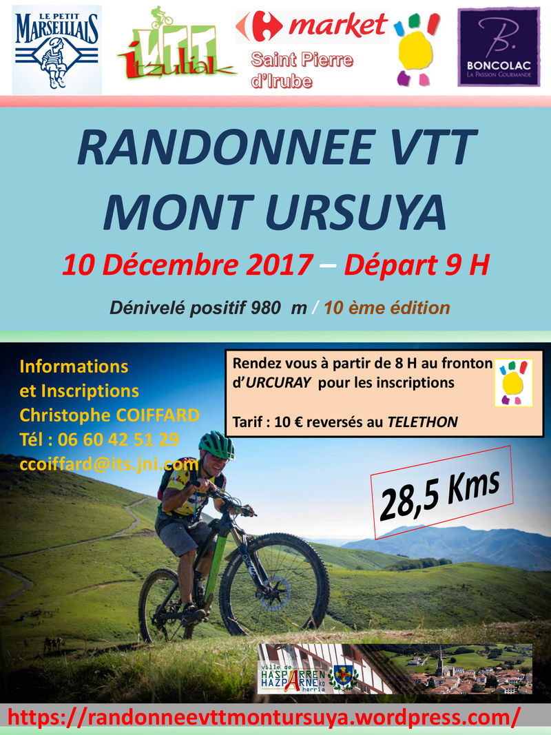 10 édition de la rando VTT du Mont Ursuya au profit du Téléthon 10 Decembre Img_2310
