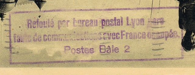 Cachet " Refoulé par bureau postal Lyon gare ". Ccf12013