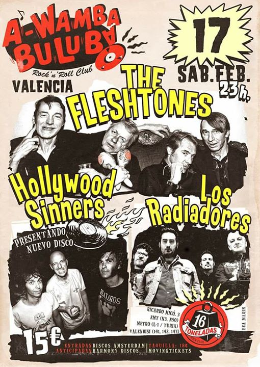 THE FLESHTONES-HOLLYWOOD SINNERS-LOS RADIADORES - 16 TONELADAS. 17 FEBRERO 25189110