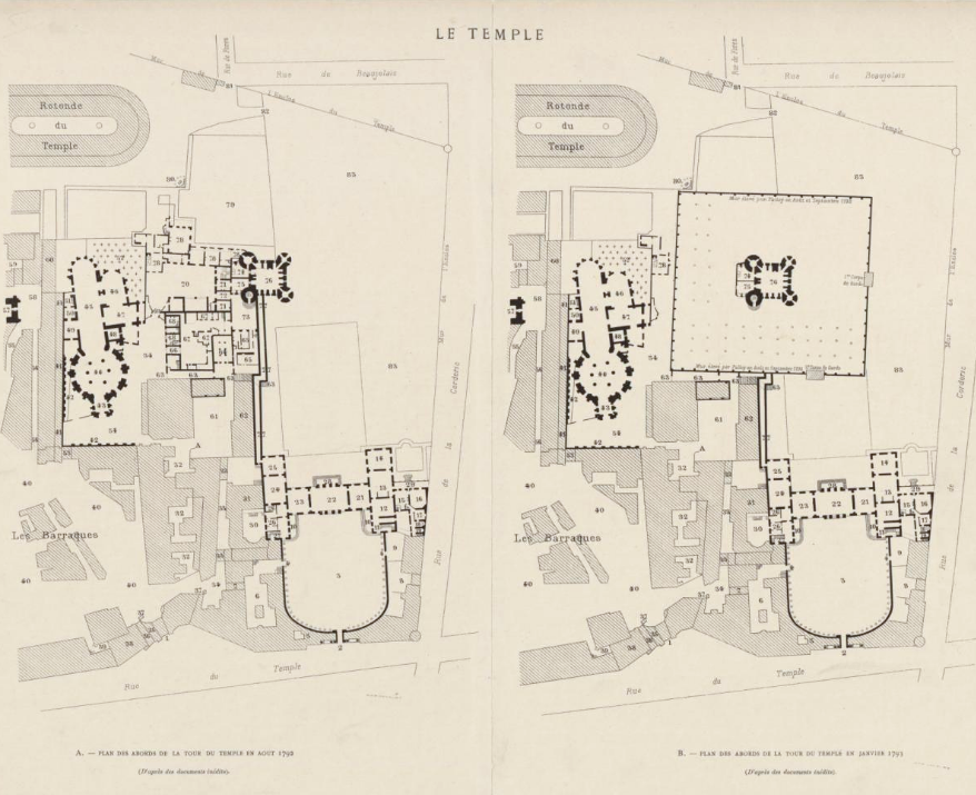 La famille royale à la prison du Temple : plans et aménagements Captu169