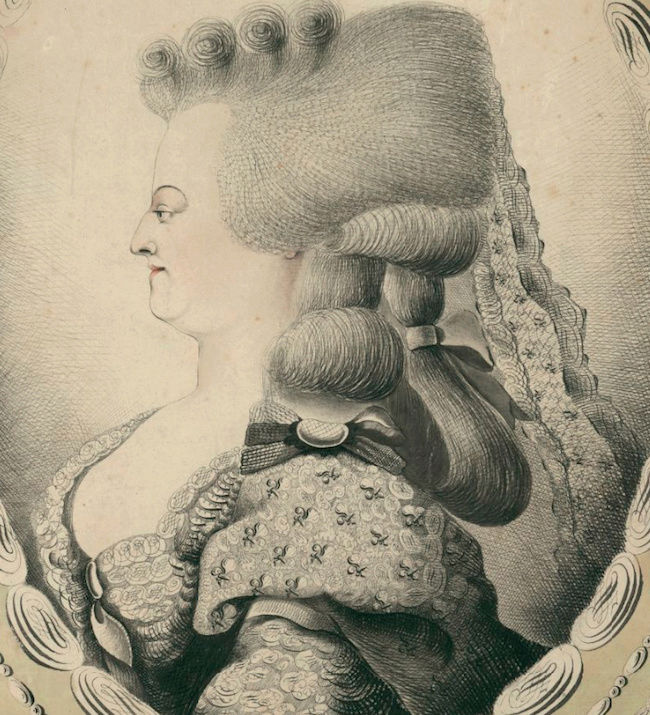 Les Bernard : portraits calligraphiques, dit au trait de plume, de Marie-Antoinette et Louis XVI Captu425