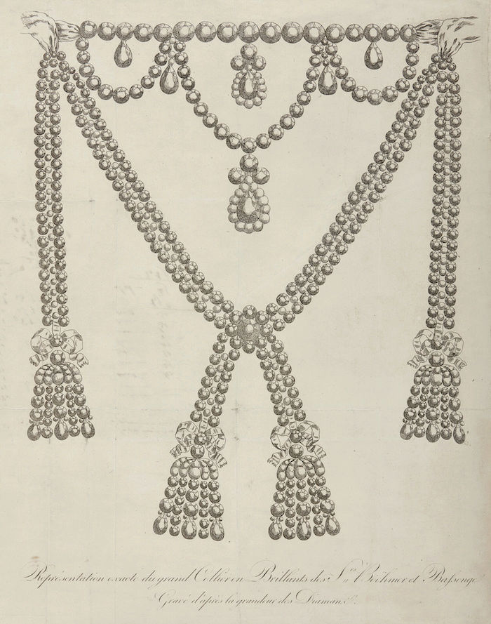 Le collier dit de la reine Marie-Antoinette (L'affaire du collier de la reine), et ses répliques Captu458