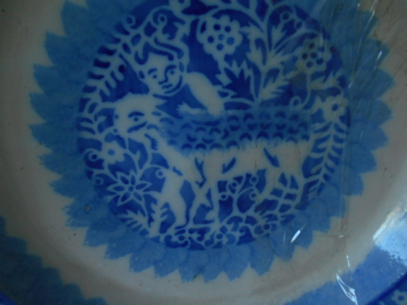 English? Blue & White 17th Century? Tin Glazed? Spongeware plates Dscn6112