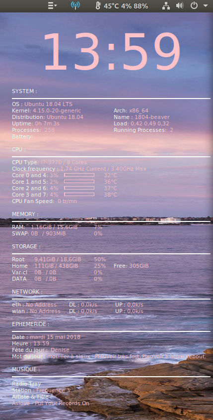 Alternatives à Conky et Geektool Conky10