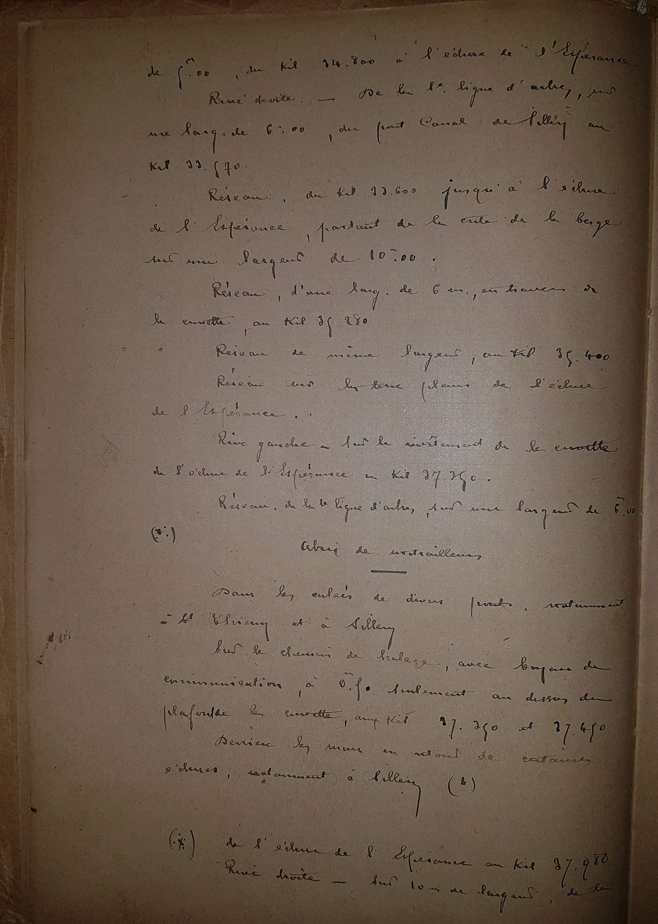 Liste des travaux réalisés par l'armée autour du canal (secteur Reims)  522