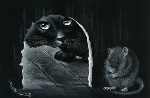 Thế giới của mèo qua tranh vẽ ... Aa511