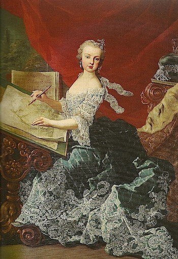 Portrait de Marie-Christine dessinant 1750_a10