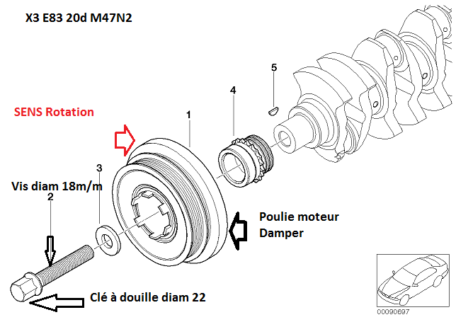 pompe - [ bmw E83 X3 2.0d M47N2 an 2006 ] pompe à eau et thermostat  (Résolu) 11_m4718