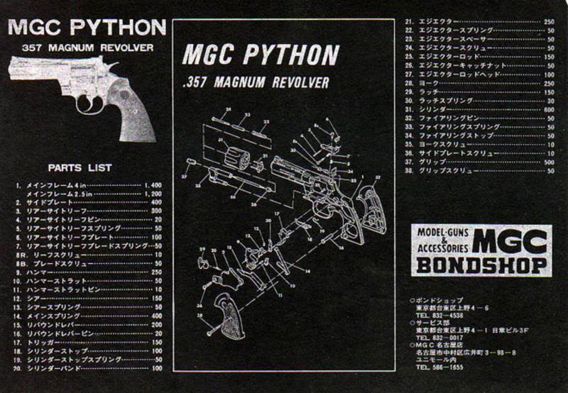 MGC 357 MAGNUM COLT PYTHON Exploded Diagram Mgc35711