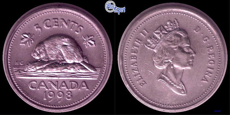 1998 - Éclat de Coin Dos du Castor (Die Chip on Bvr's) 5_cent18