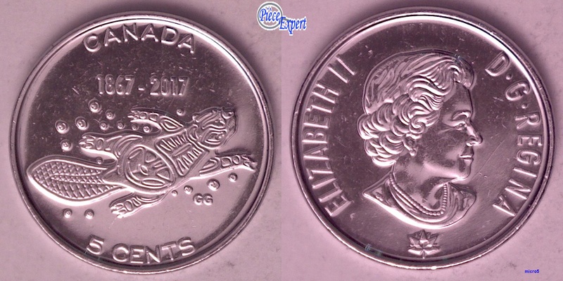 2017 - Éclat de Coin Dos du Castor (Die Chip) 5_cent20