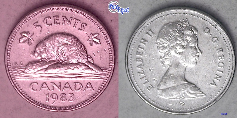 1983 - Coin Décalé Avers (Obv. Die Shift) 5_cent46