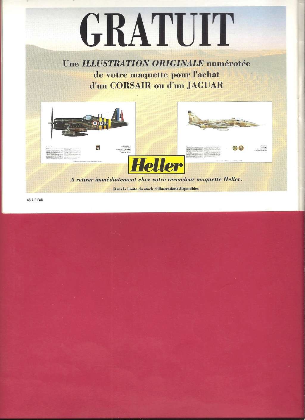 Revue AIR FAN, publicité sur la sortie du CORSAIR et du JAGUAR au 48ème en septembre 1993 Hell1026