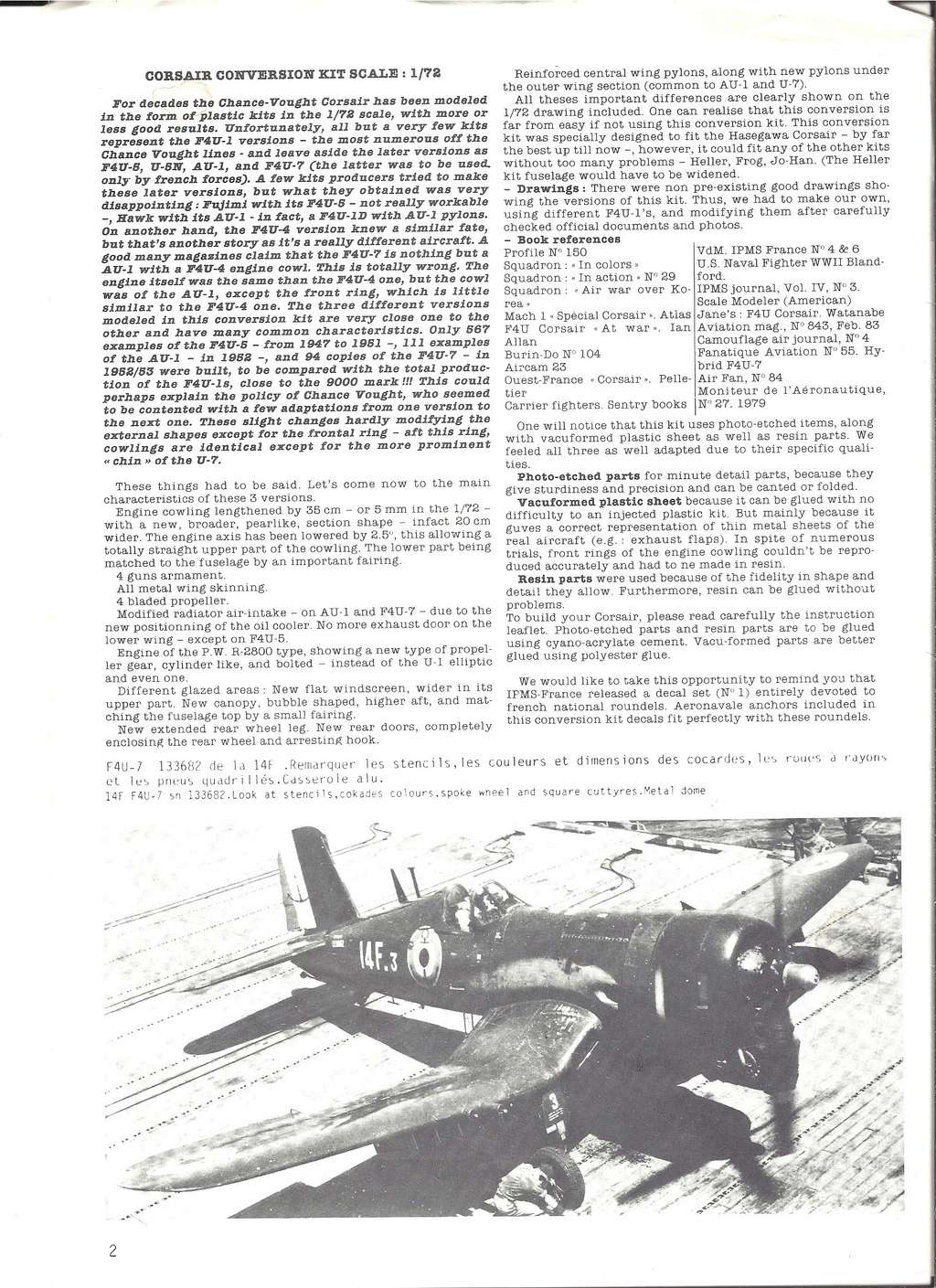 VOUGHT F4U-7 CORSAIR 1/48ème Réf 80415 - Page 5 Ipms_f34