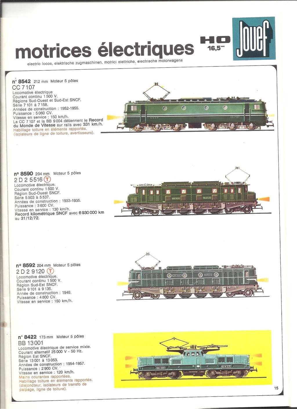 [JOUEF 1973] Catalogue + tarif détail 1973  Jouef934