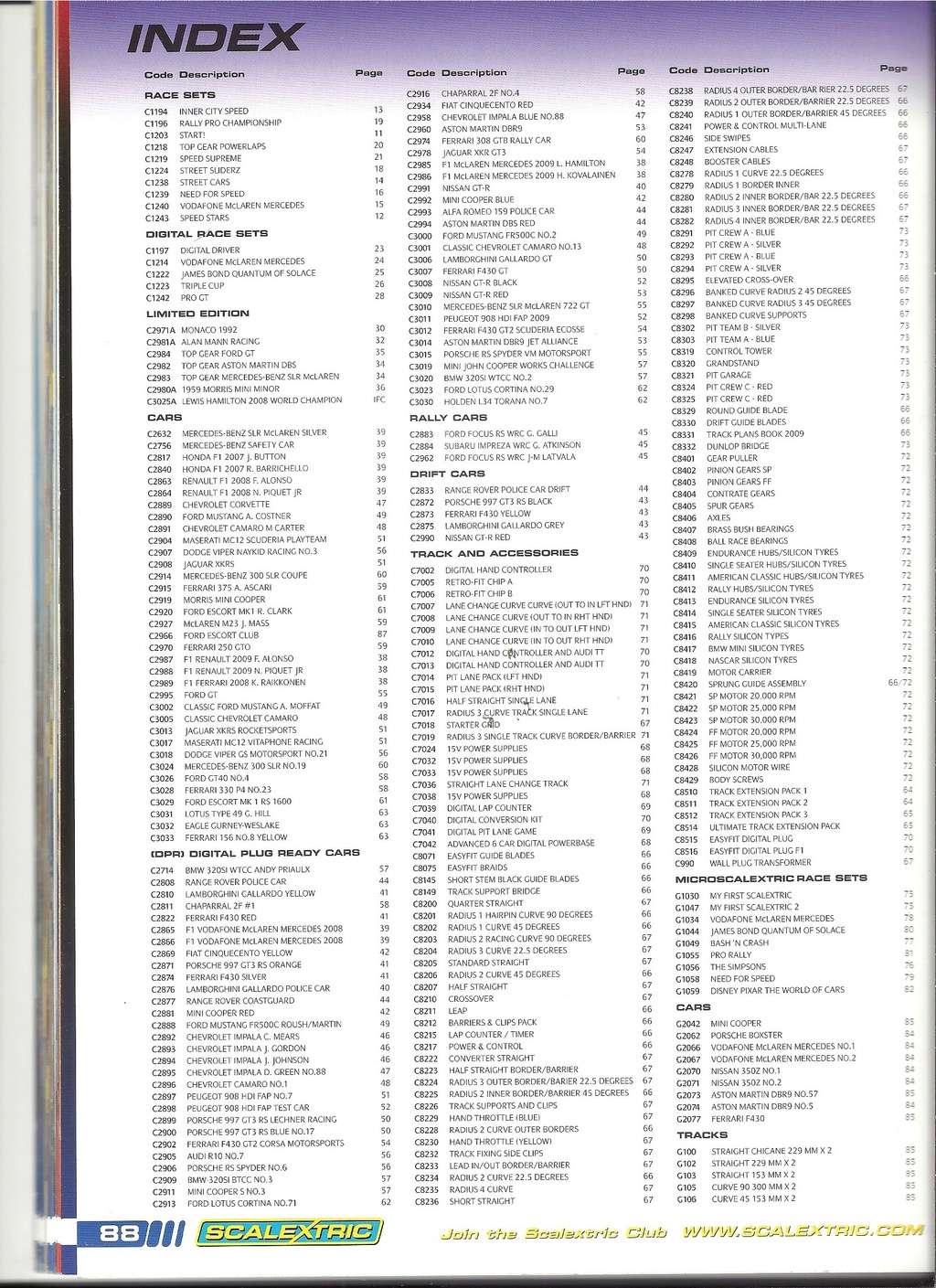 [SCALEXTRIC 2009] Catalogue 2009 50ème édition Scale201