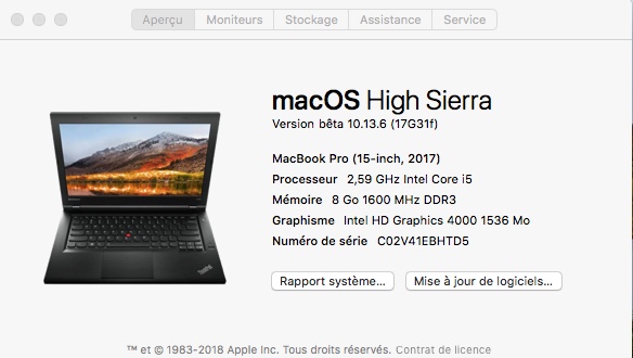 Beta macOS High Sierra Beta 10.13 1 (17B46a) a 10.13.2 Beta et +++ - Page 3 1143
