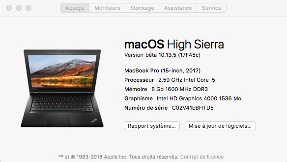 Beta macOS High Sierra Beta 10.13 1 (17B46a) a 10.13.2 Beta et +++ - Page 2 226