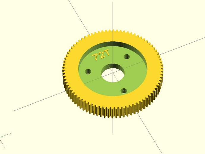 Couronne de Boite de Transmission 3D Axial Wraith 72T Gear-710