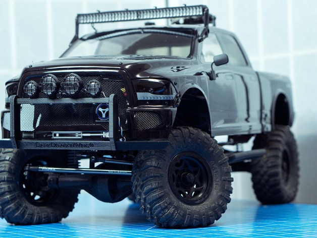 Parechoc 3D avec Attache Remorque 3D pour Scx10 et autres Scale et Crawler 1/10 M3b11