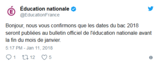 Calendrier du brevet et du bac 2018 En10