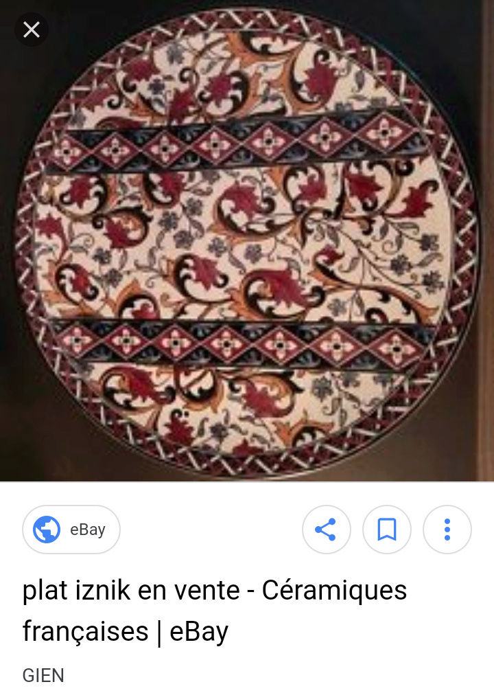 Dessous de plat gien 1870-1930 décor iznik. 20180522