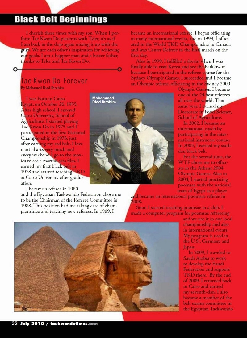 Dr. Mohamed Riad in Taekwondo Times Magazine July 2010 Page_310