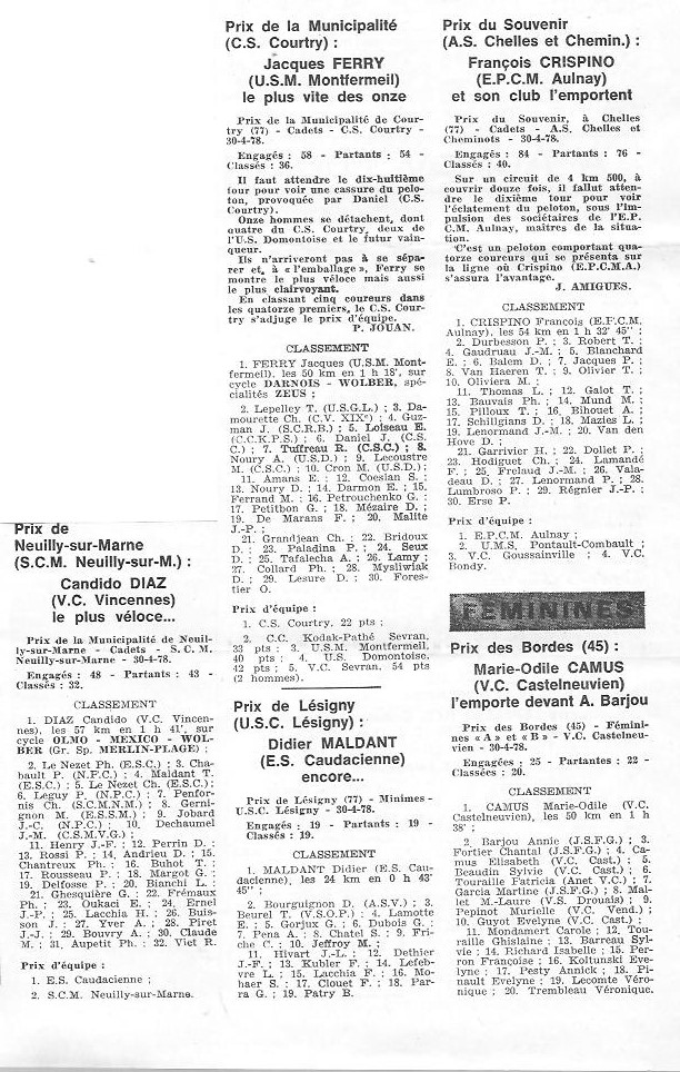 Coureurs et Clubs d'avril 1977 à mai 1979 - Page 22 003196