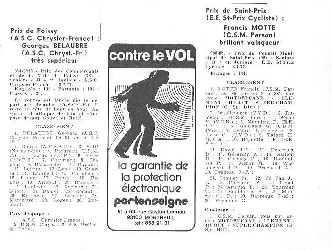 Coureurs et Clubs d'avril 1977 à mai 1979 - Page 9 013169