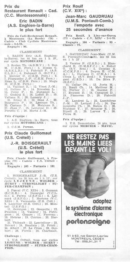 Coureurs et Clubs d'avril 1977 à mai 1979 - Page 20 017139