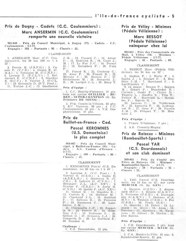 Coureurs et Clubs d'avril 1977 à mai 1979 - Page 10 019116