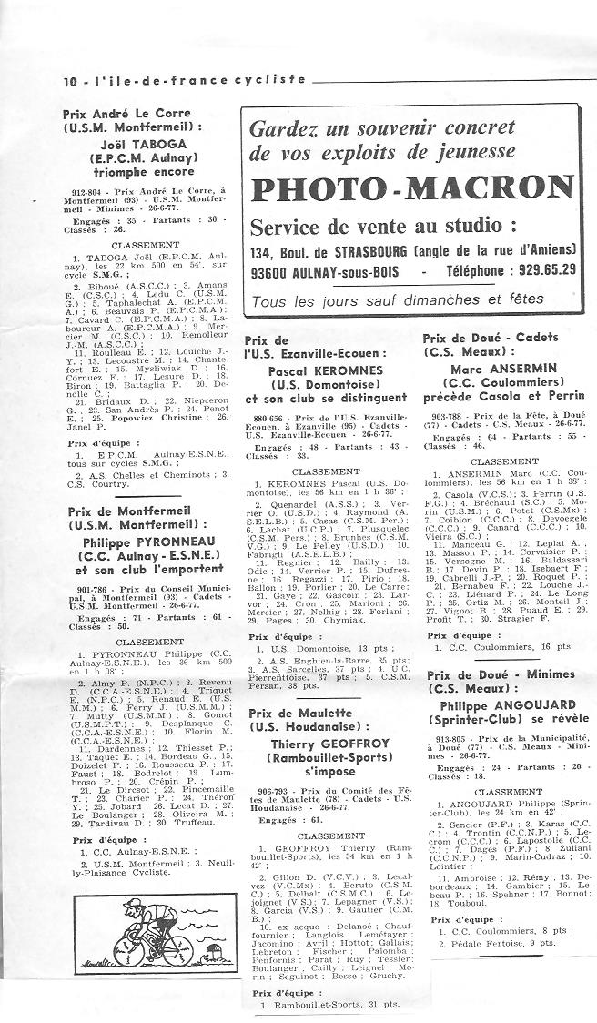 Coureurs et Clubs d'avril 1977 à mai 1979 - Page 9 024102