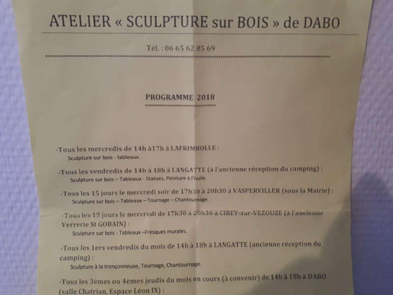 Atelier de sculpture sur bois 20180756