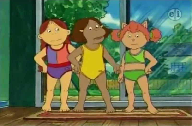 The scene in were Muffy, Francine and Sue Ellen go into Buster's house...