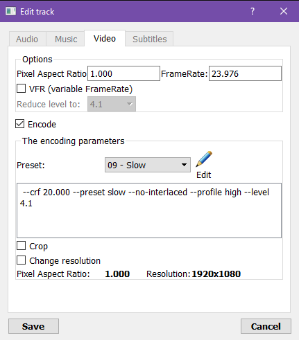 MKVtoMP4 Settings Ss201816