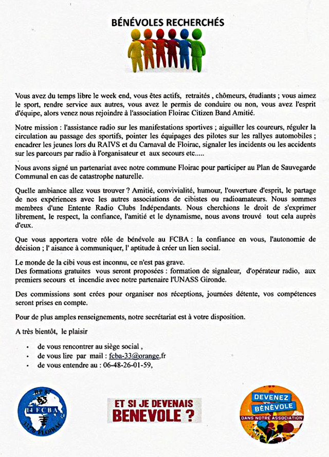 bénévoles - FCBA 33 - Floirac Citizen Band Amitié (33) - Page 2 28384011