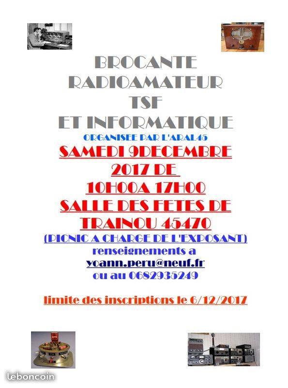 brocante - Brocante Radioamateur/TSF & informatique à Trainou (45) (09/12/2017) 85958610