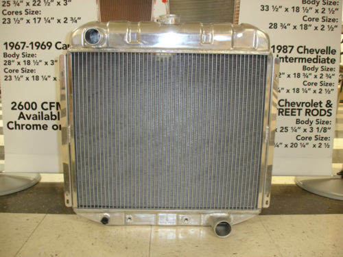 67-70 Mustang/Cougar aluminum radiator V8 left inlet right outlet will fit a 1966 G10 van S-l50010