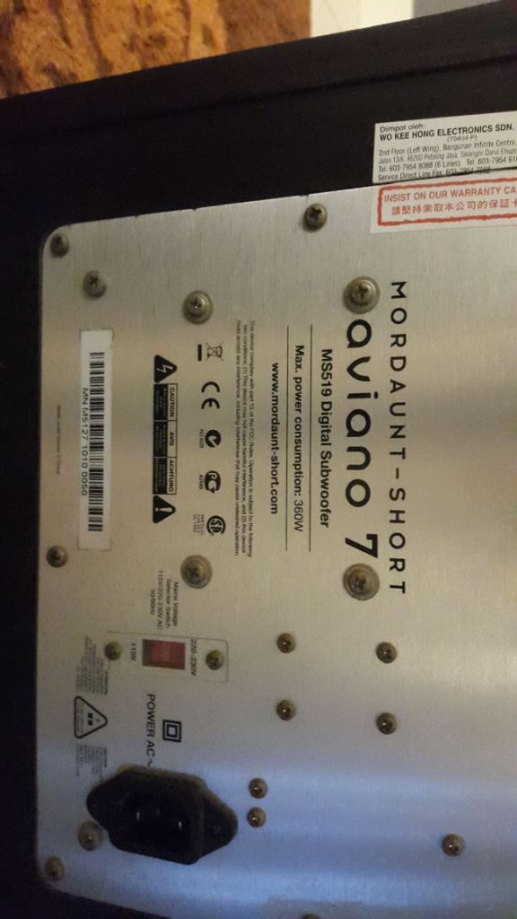 Subwoofer Mordaunt Short-Aviano 7 (Used & In Good Condition) Img-2016