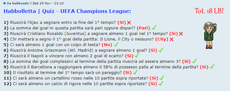 [RISULTATI] Habbolletta | Quiz #3 - UCL | Vincitori! Kekko11