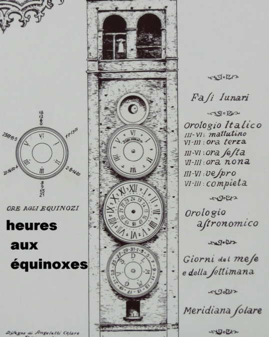 Les cadrans du clocher de l'eglise de Tolentini - Italie As-tol13