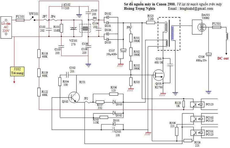 [Hướng dẫn khác] Sơ đồ nguồn Canon2900 13481111