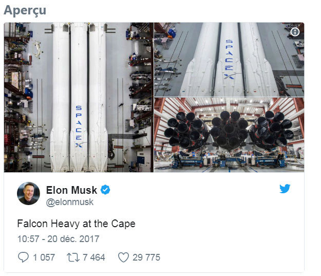 Lancement de la falcon heavy Falcon10