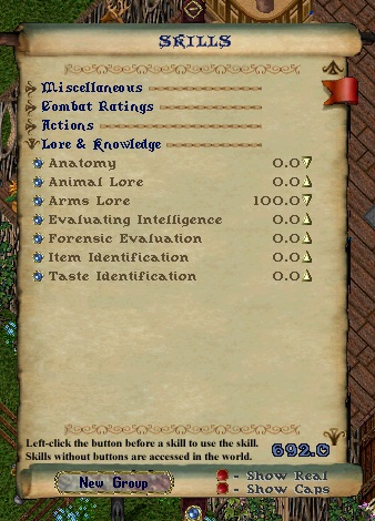 [Premiers pas sur Ultima Online] Les compétences (skills) Menu511