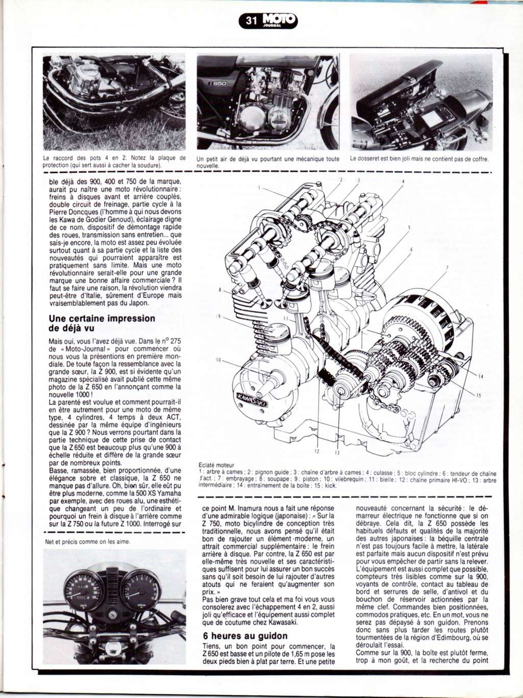 nouveauté le Z650 moto journal 279 sept 1976 Moto_j57