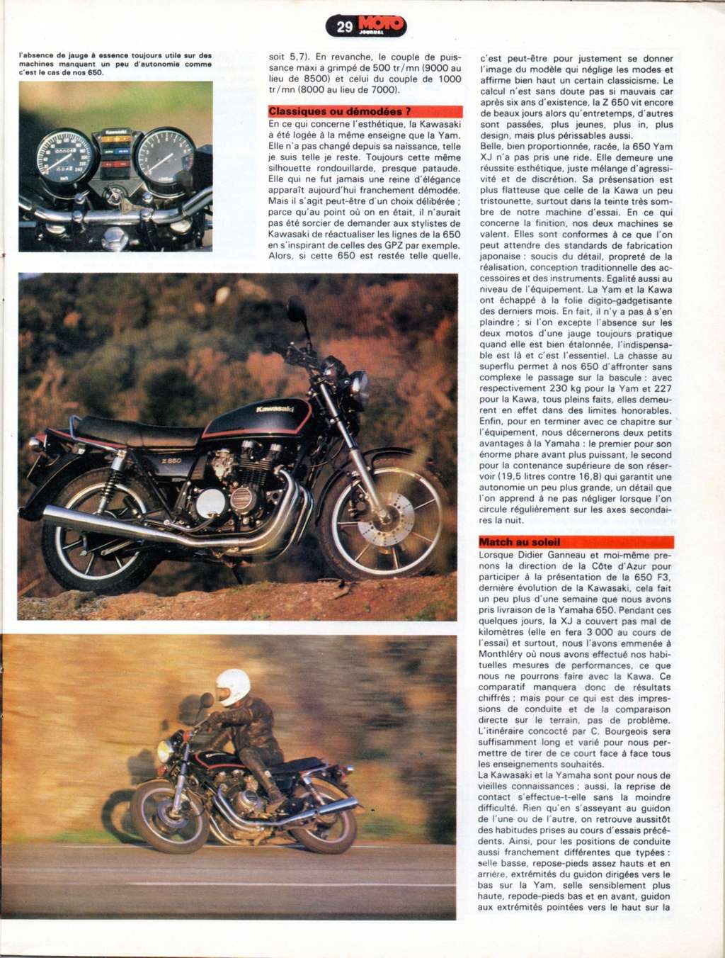 essai Z650 F3 face au XJ650 moto journal 582 dec 1982 Moto_j63