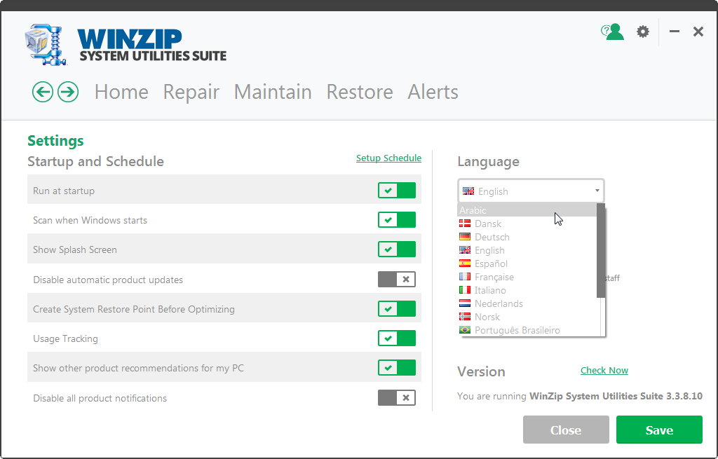 ترجمة برنامج  WinZip System Utilities Winzip14