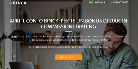 BINCK regala 200 € in commissioni trading [promozione scaduta il 30/06/2018] Cattur25